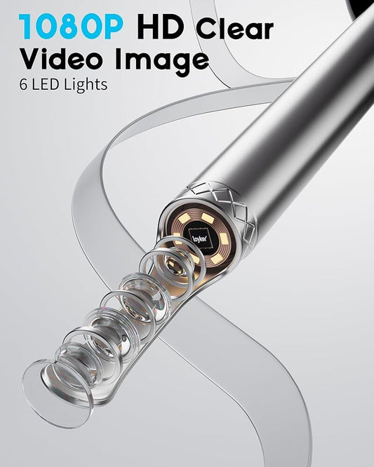 Ear Cleaner with Camera and Light, Ear Wax Removal Kit with 1296P Otoscope