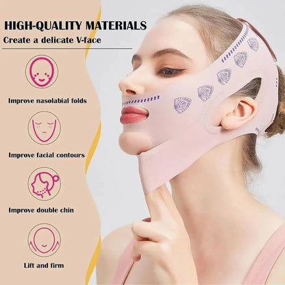 V Lifting Mask – Face Lifting Bandage | Double Chin Reducer | Elastic Face Slimming Strap