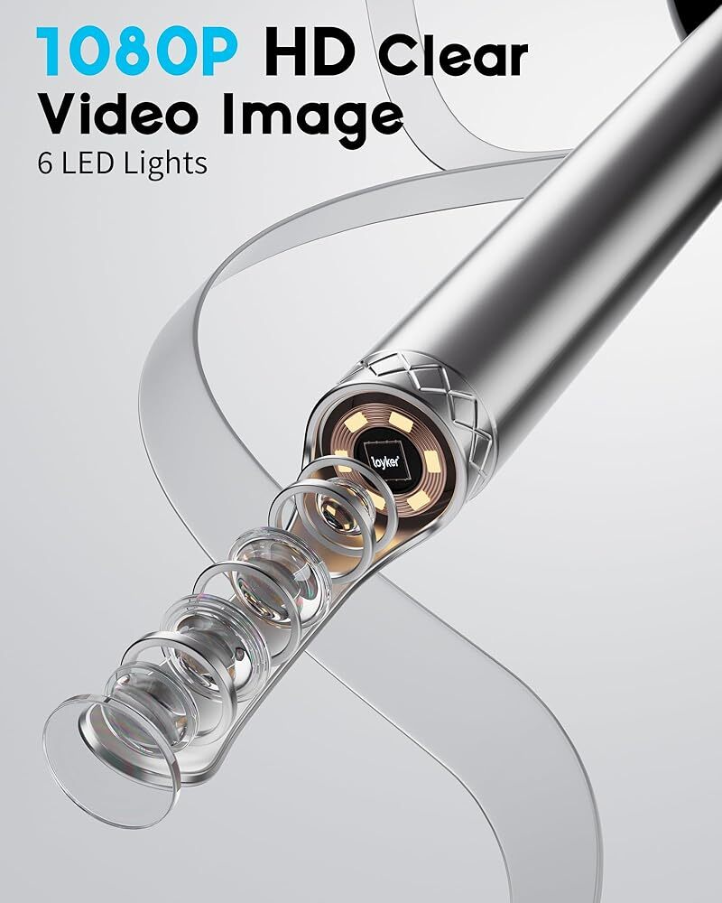 Ear Cleaner with Camera and Light, Ear Wax Removal Kit with 1296P Otoscope